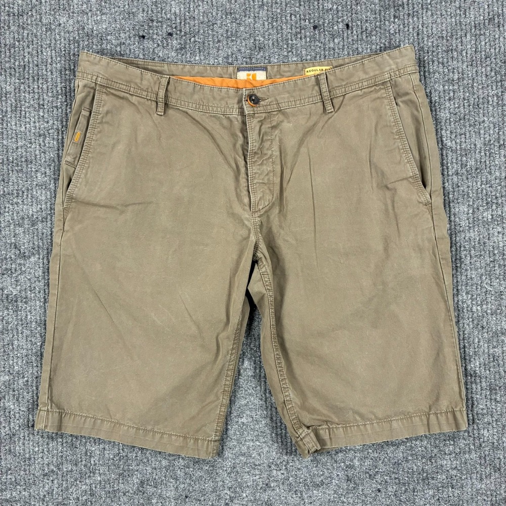 Hugo Boss Orange Regular Fit Shorts Mens Size 38 Khaki Casual Chino Low Rise